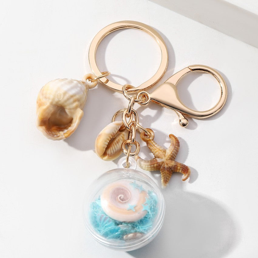 Wholesale Creative Personality Seaside Holiday Shell Conch Starfish Keychains ACC-KC-RongR073