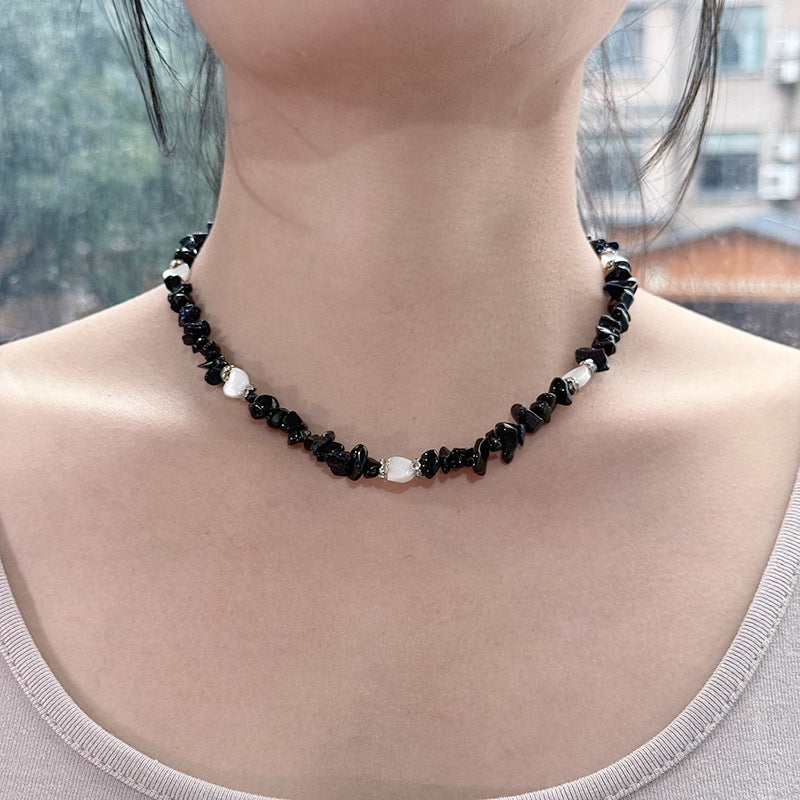 Großhandel natürliche Kiesstich -Barock -Perlenkette