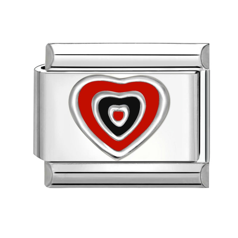 Wholesale Electroplated Stainless Steel Multicolor Heart Pendants DIY Jewelry Accessory
