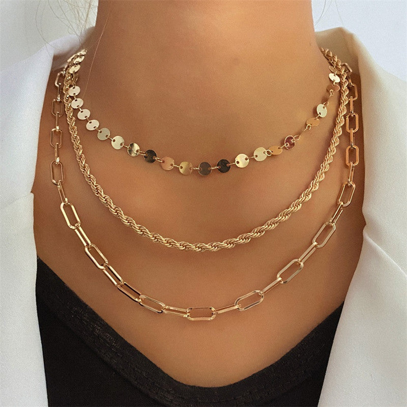 Wholesale punk style exaggerated metal thick chain necklace