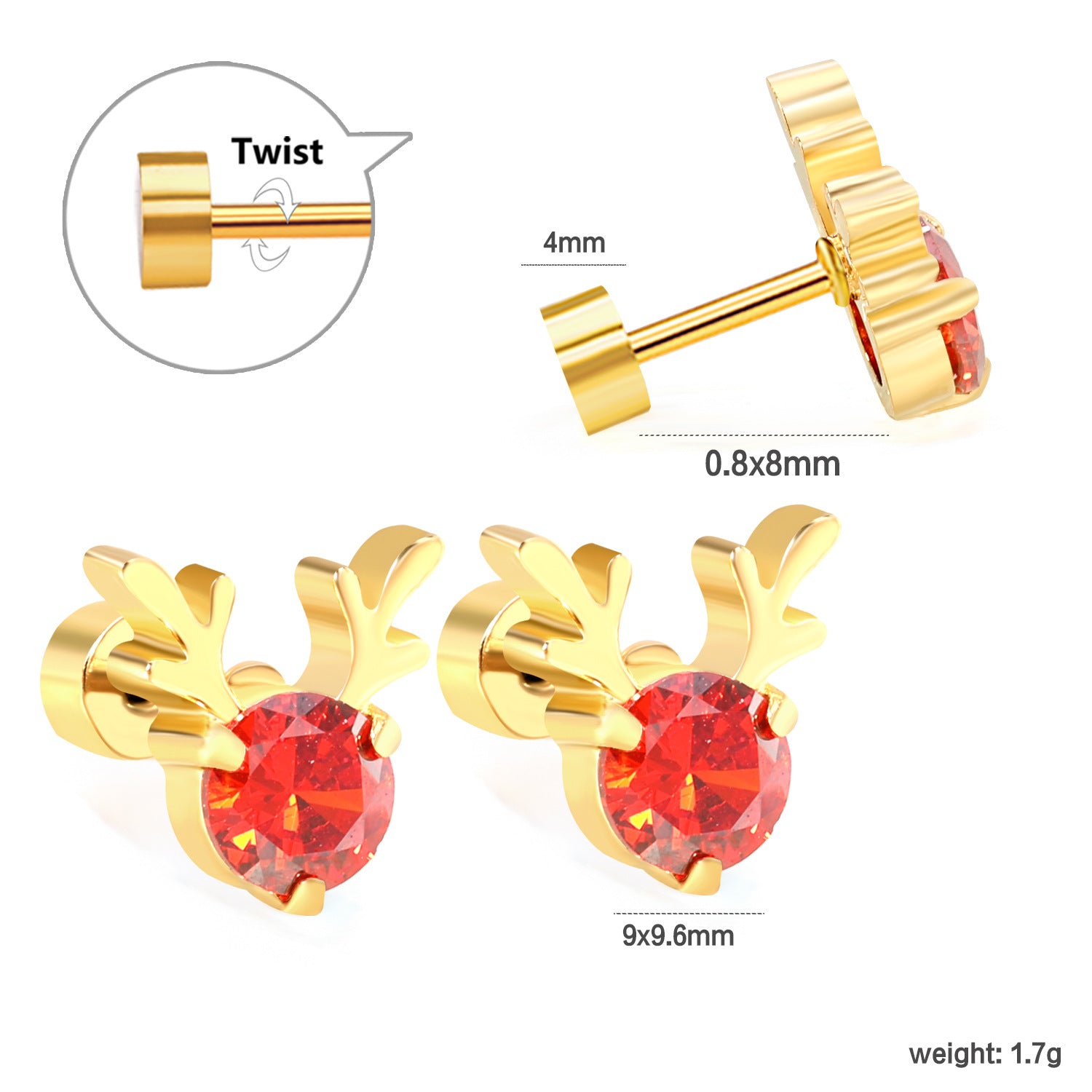 Wholesale versatile cute Christmas series stud earrings
