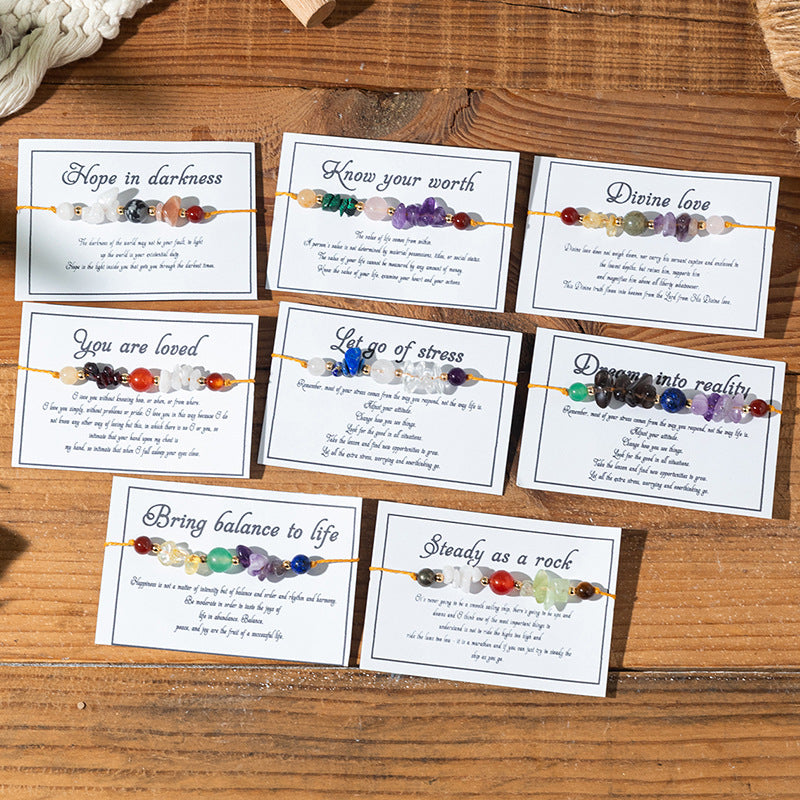 Bracciale portafortuna colorato in pietra naturale all'ingrosso