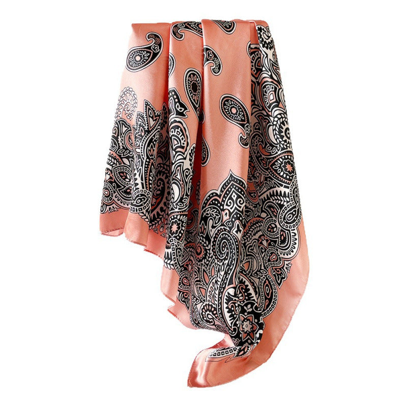 Wholesale Cashew Flower Silk Scarf 90cm Turban Silk Scarf