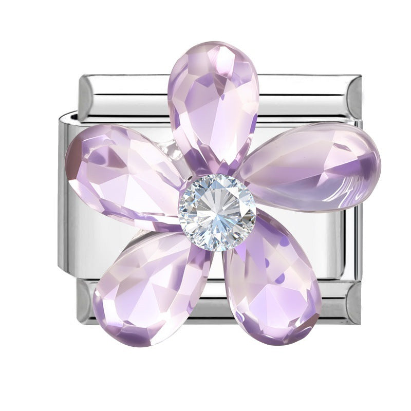 Wholesale DIY Italian Style Butterfly Flower Pearl Bracelet Set Stainless Steel Jewelry Accessory Gift Boutique