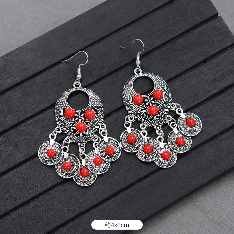 Wholesale Retro Ethnic Earrings Boho Tassel Stud Earrings Bohemian Vintage ACC-ES-Luox009
