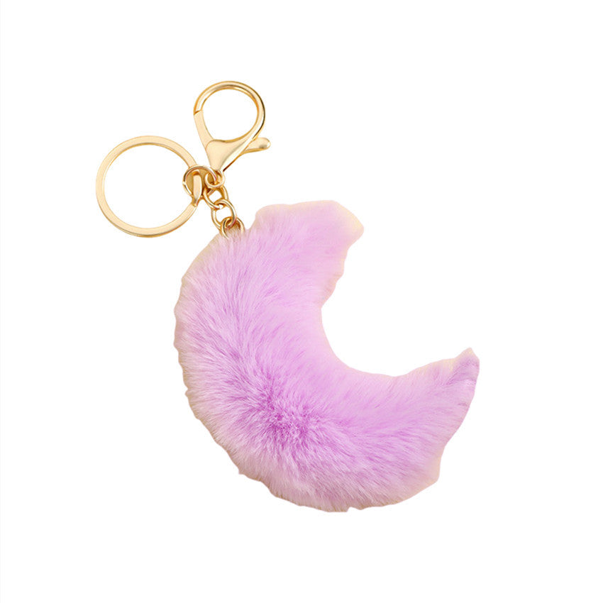 Wholesale Moon Fur Ball Plush Keychain