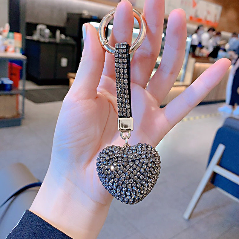 Wholesale Colorful Rhinestone Heart Shape Keychain Rhinestone Keychain Lanyard Keychain ACC-KC-ShuoT012