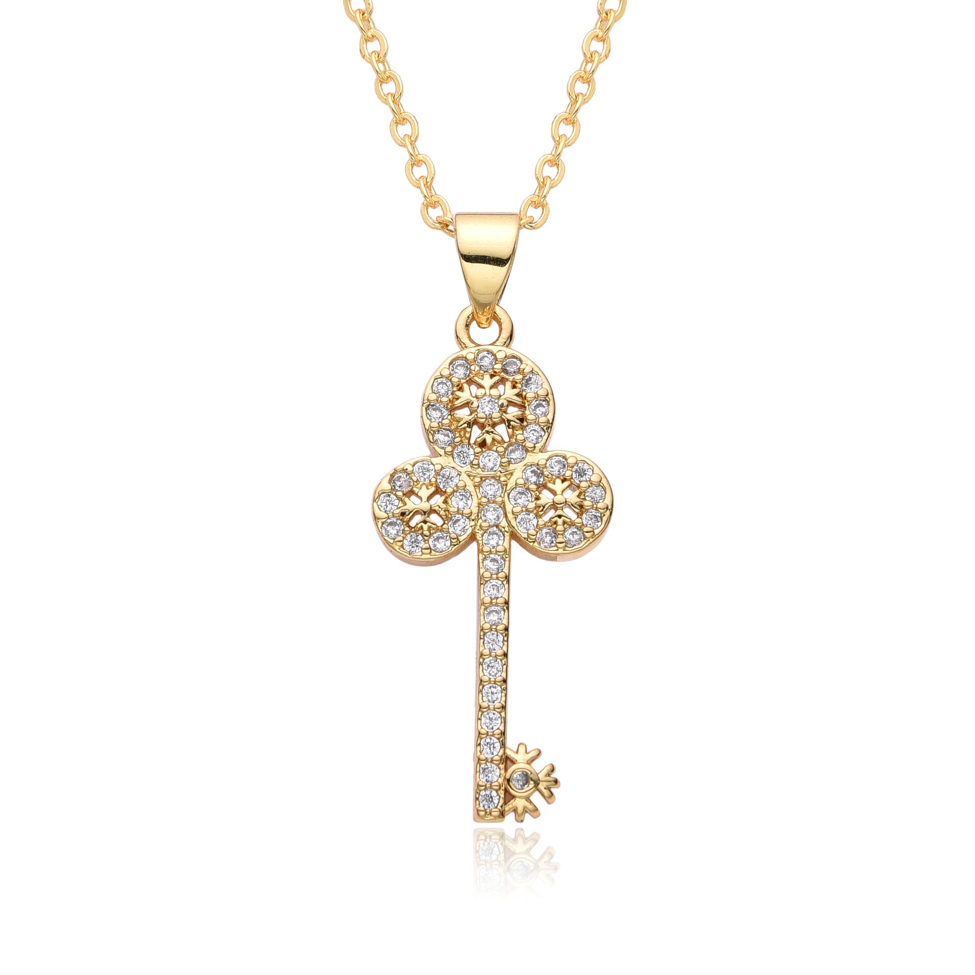 Wholesale 18K gold color protection lovely key necklace