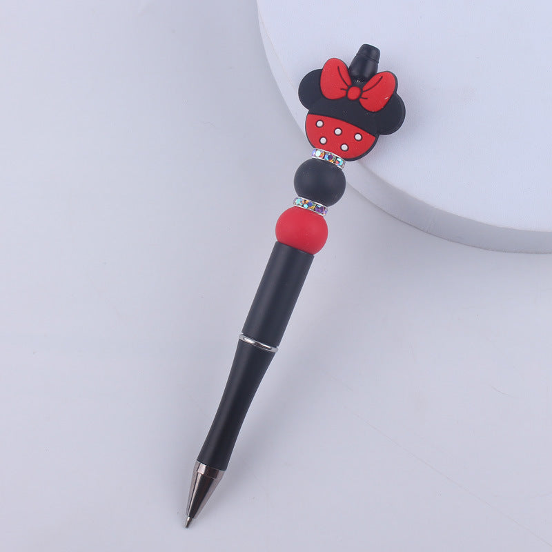 Wholesale  beaded pen DIY creative cartoon animal silicone teether handmade beaded pen