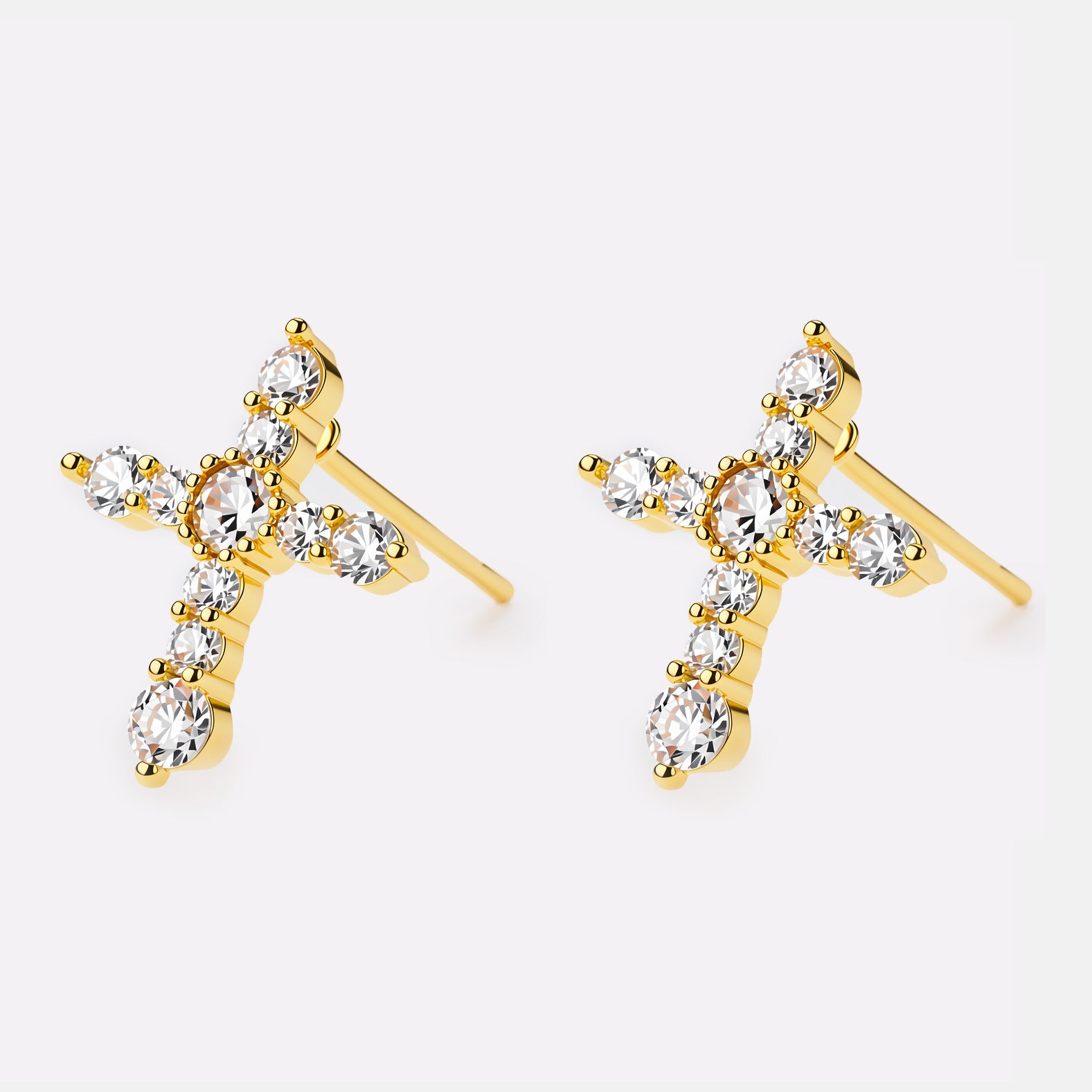 Wholesale Stylish Cross Zircon Earrings Copper Alloy Jewelry Accessory