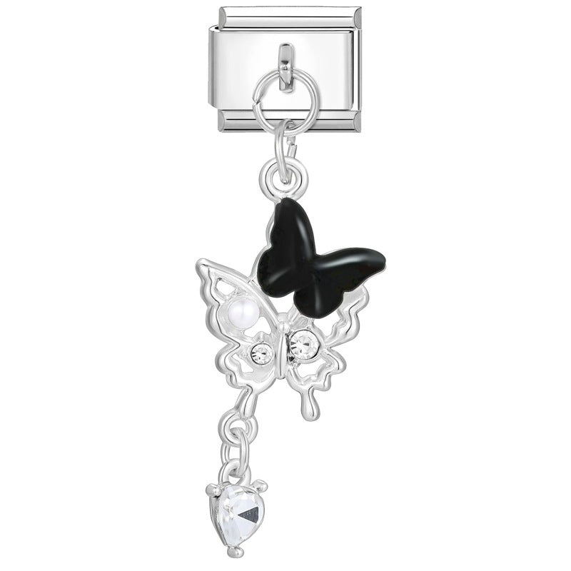 Wholesale Charms module handmade colored diamond pendant personalized butterfly moon DIY module bracelet
