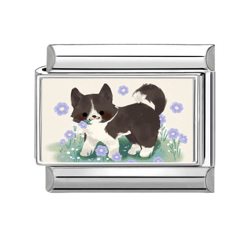 Wholesale Land Animal Italian Charms
 DIY pet Section Creative Stainless Steel Composable Bracelet