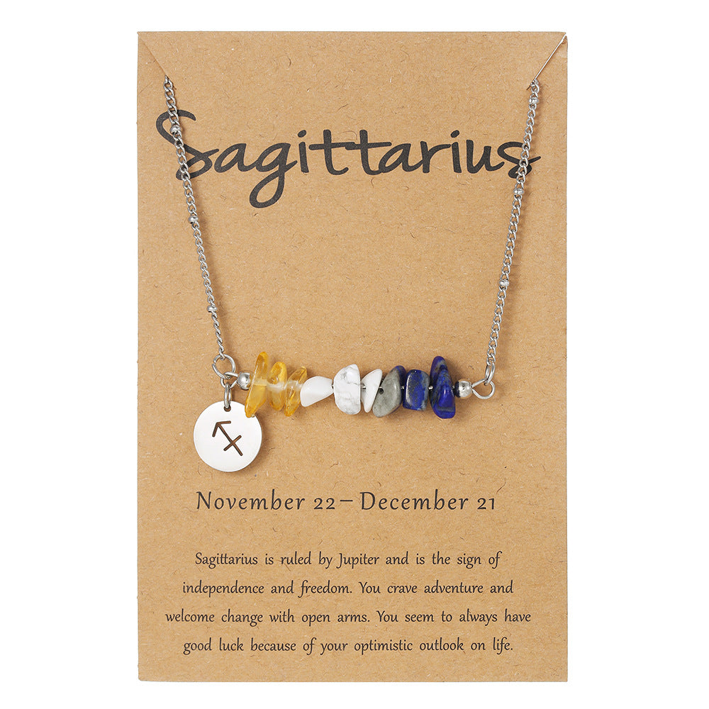 Wholesale Stainless Steel 12 Constellation Pendant Necklace