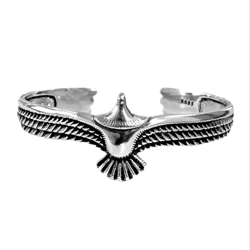 Wholesale Punk Style Eagle Cuff Bracelet,  Retro Thai Silver Finish,  Fashion Accessory for Men and Women