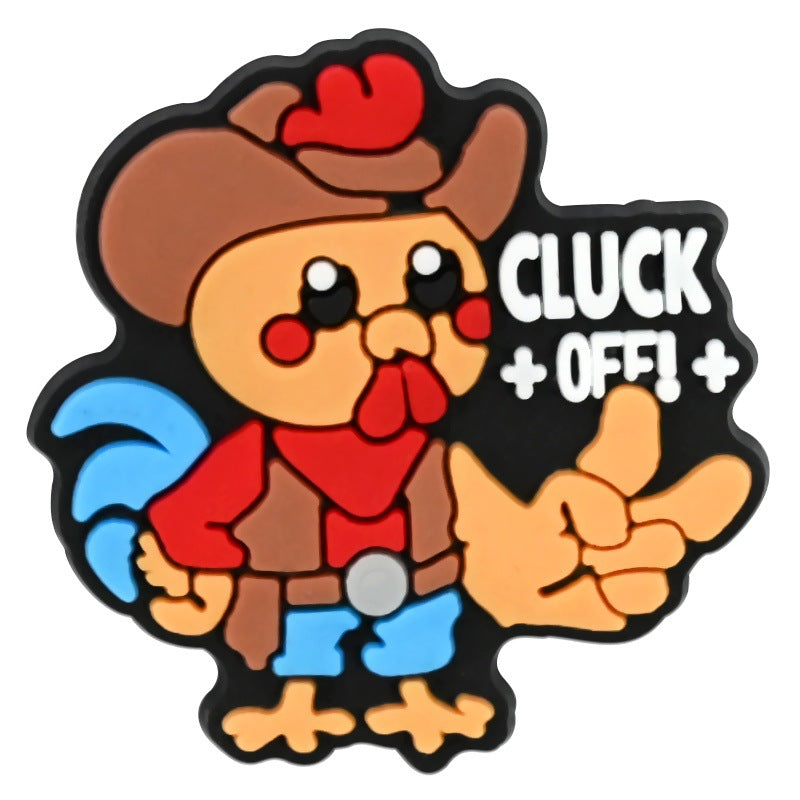 Wholesale Random 100pcs  creative phrase series  PVC Soft Rubber Shoe Buckle Decoration