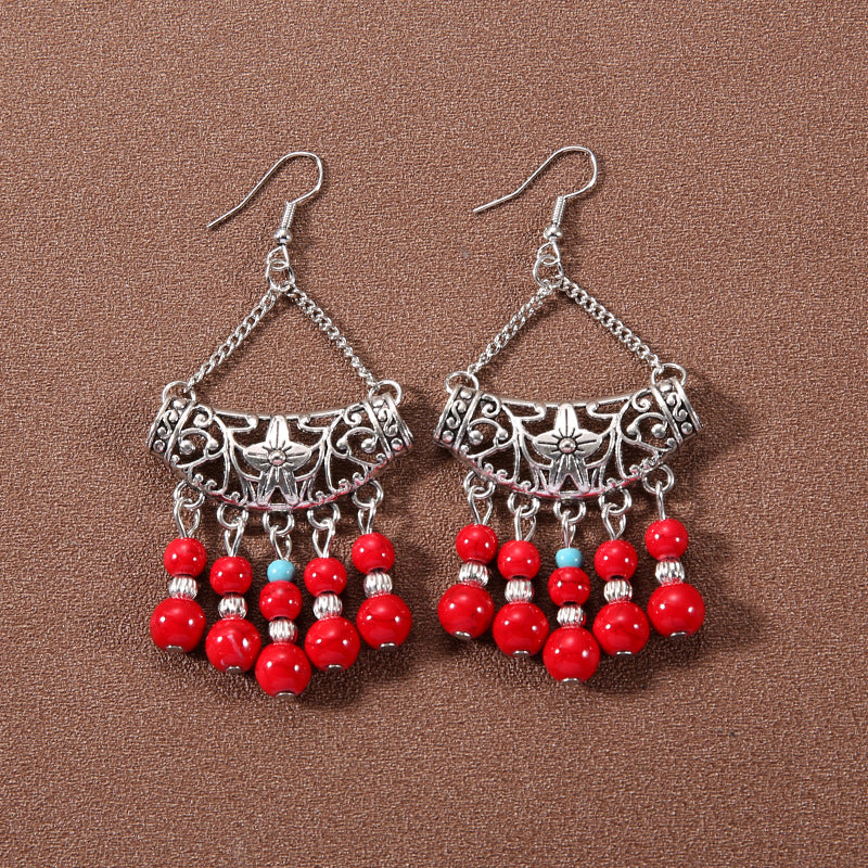Wholesale Bohemian Tassel Turquoise Earrings Retro Ethnic Style ACC-ES-Gumi002