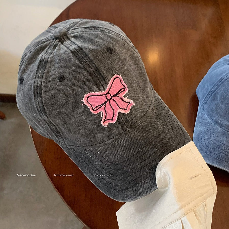Wholesale Pink bow soft top Baseball Cap