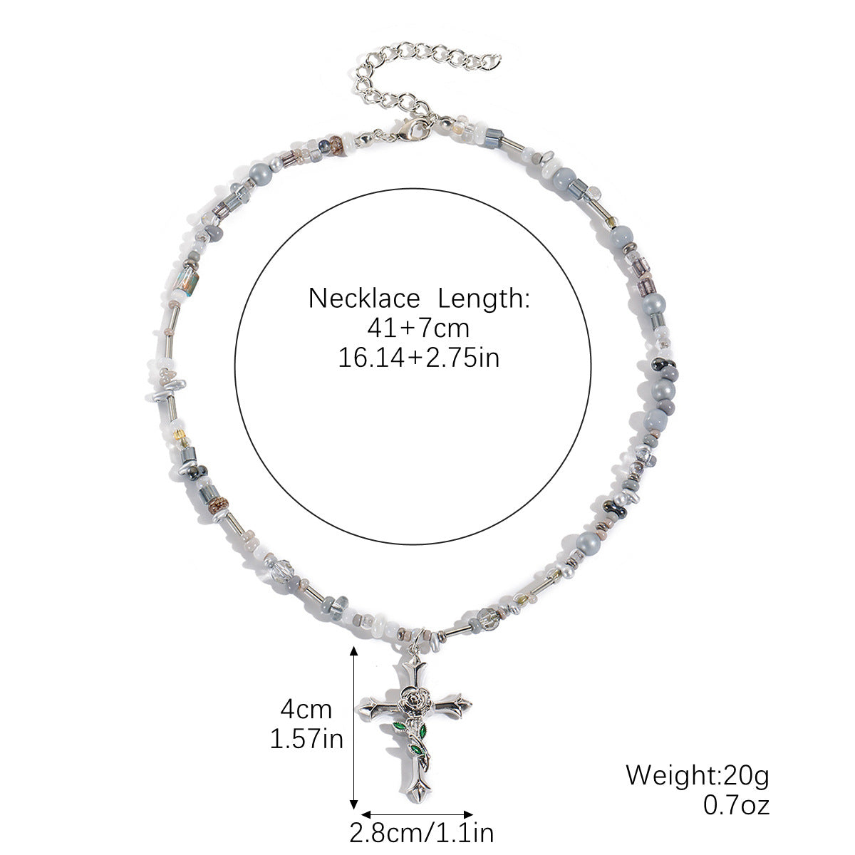 Wholesale  mosaic rose cross pendant necklace
