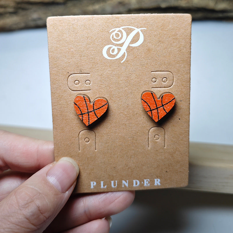 Wholesale Border Sports Wind Earrings Basketball Football Baseball Football Love Earrings