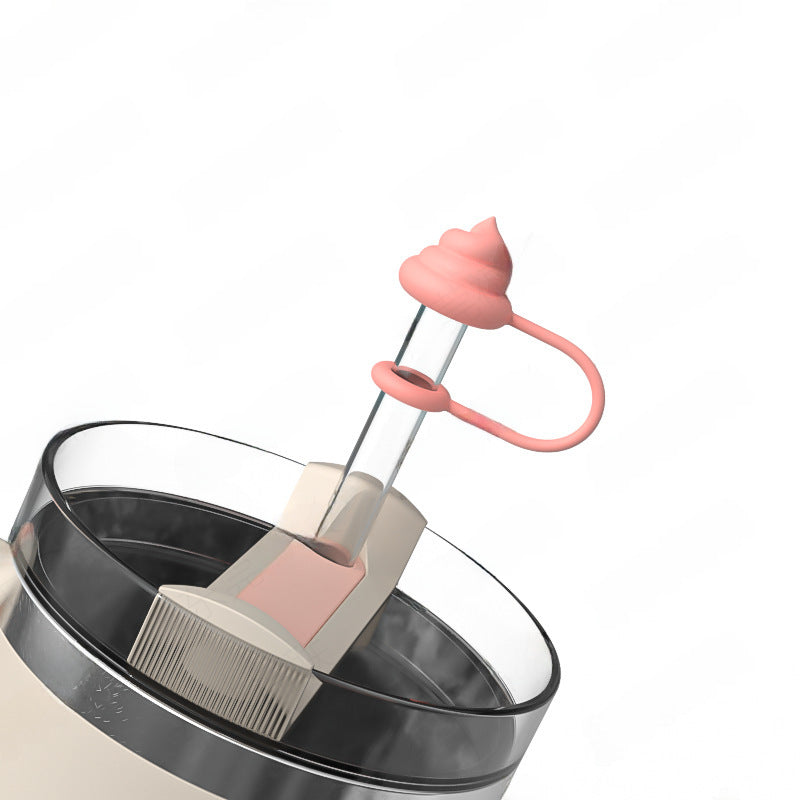 Wholesale Cartoon Cute Doll 10mm PVC Soft Straw Tube Cap