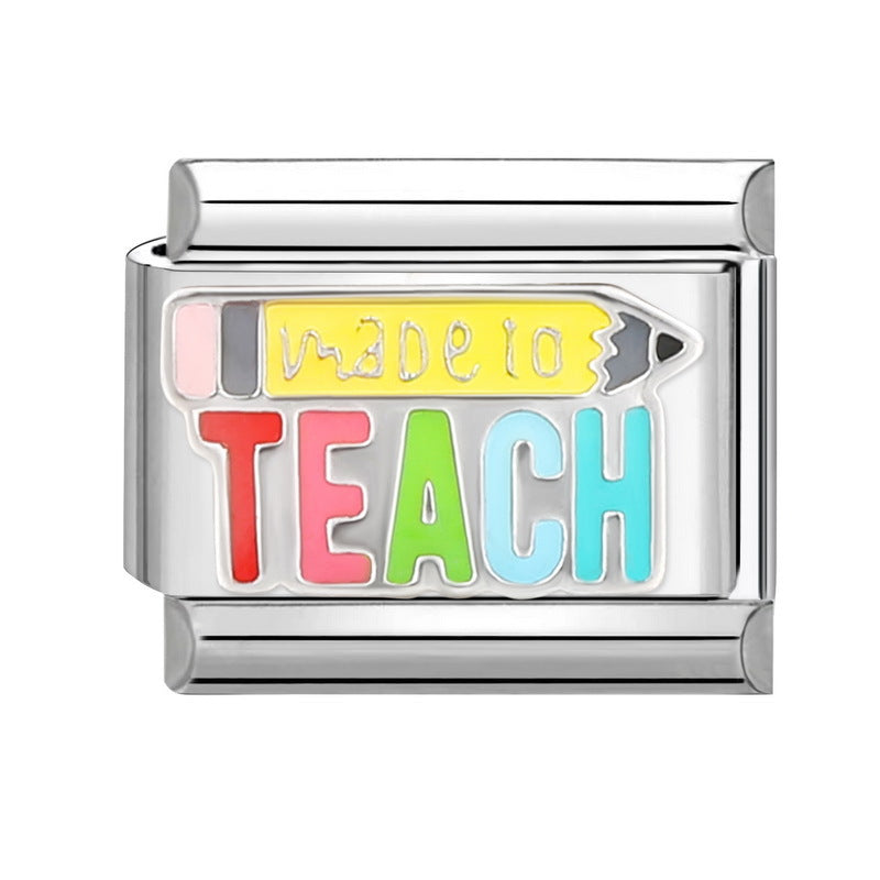 Wholesale Italian Charm Bracelet 9mm DIY Splicing Cute Cartoon Titanium Steel Composable Bracelet