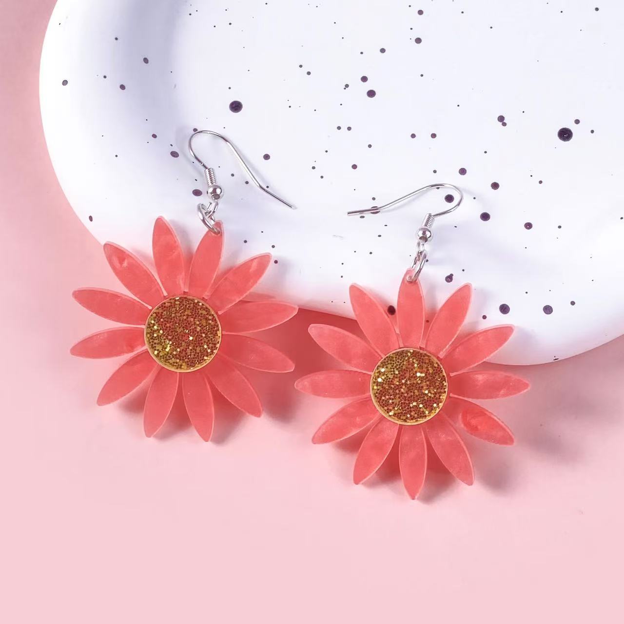 Wholesale Sunflower Acrylic Earrings