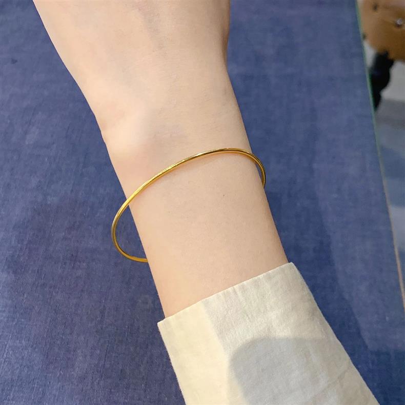 Wholesale Titanium Steel Minimalist Bangle Bracelet Ultra Thin Stacking Design Women S Everyday Jewelry Gift