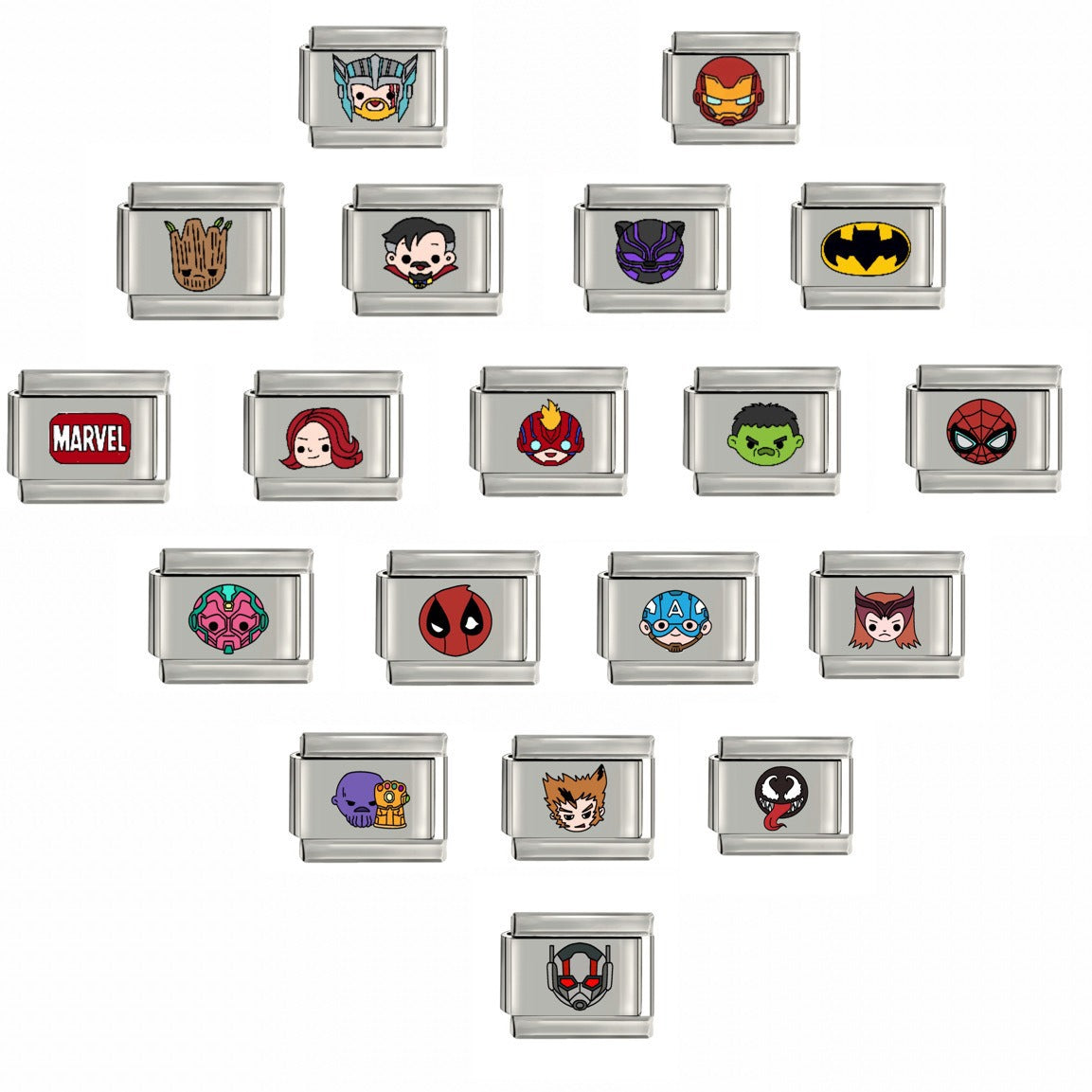 Wholesale 10pcs Italian Charm Bracelet 9mm DIY Splicing Cartoon Anime Titanium Steel Composable Bracelet