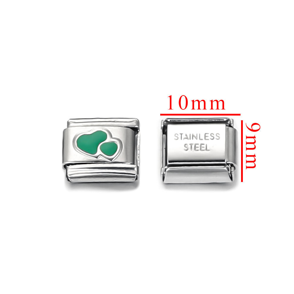 Wholesale 5pcs Italian Charm Bracelet 9mm DIY Splicing Cute Creative Stainless Steel Composable Bracelet