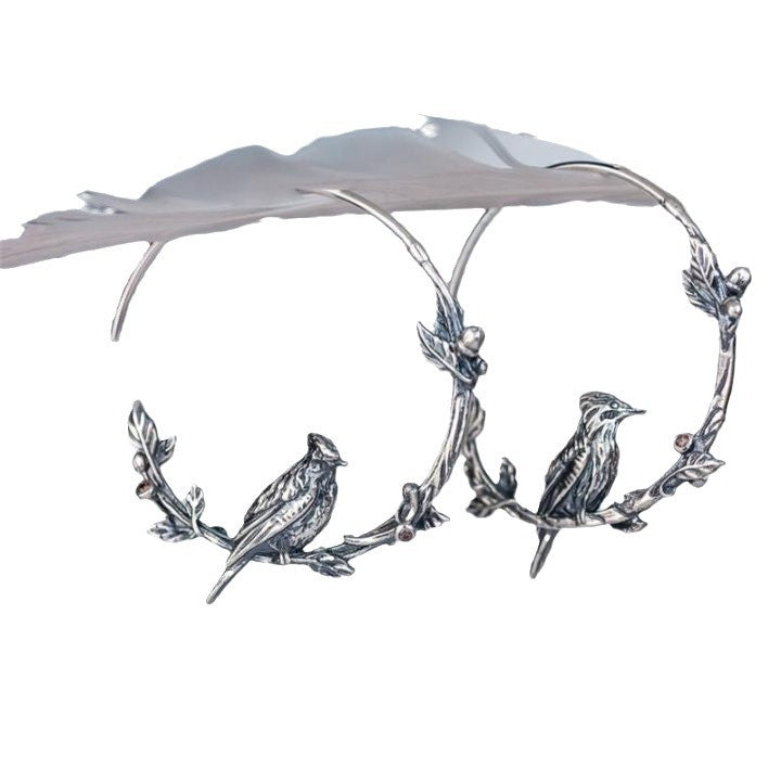 Wholesale Creative cute bird earrings 
flower earrings