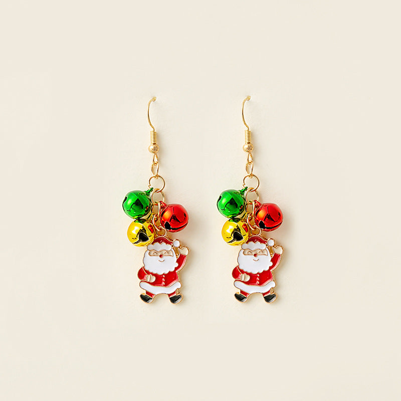 Wholesale Christmas Cartoon Glaze Color Matching Bell Earrings ACC-ES-MDD071