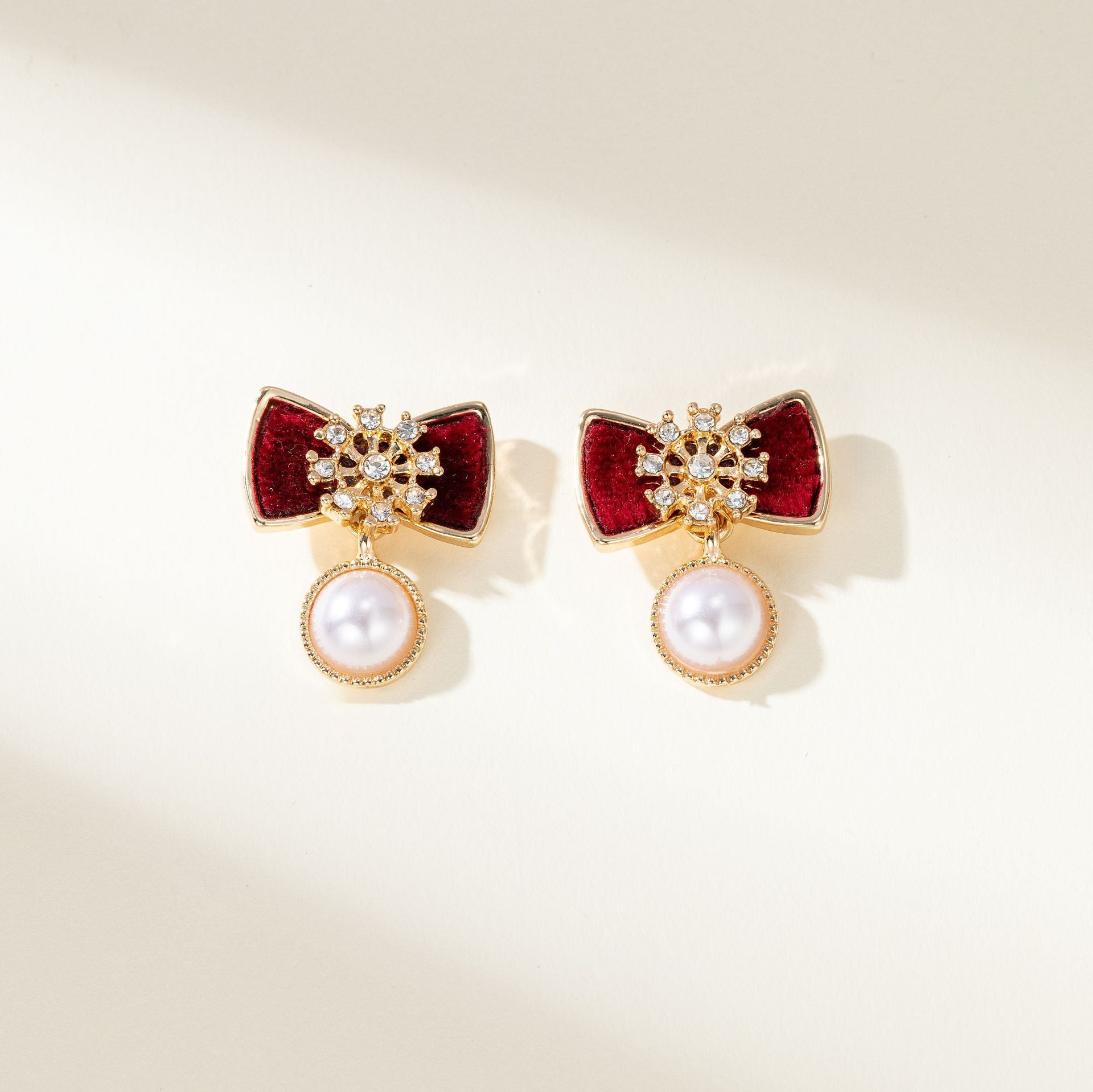 Wholesale Metal Bow Tassel Earrings