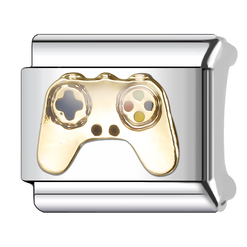 Wholesale Italian Charm Bracelet 9mm DIY Splicing Gold Series Stainless Steel Composable Bracelet