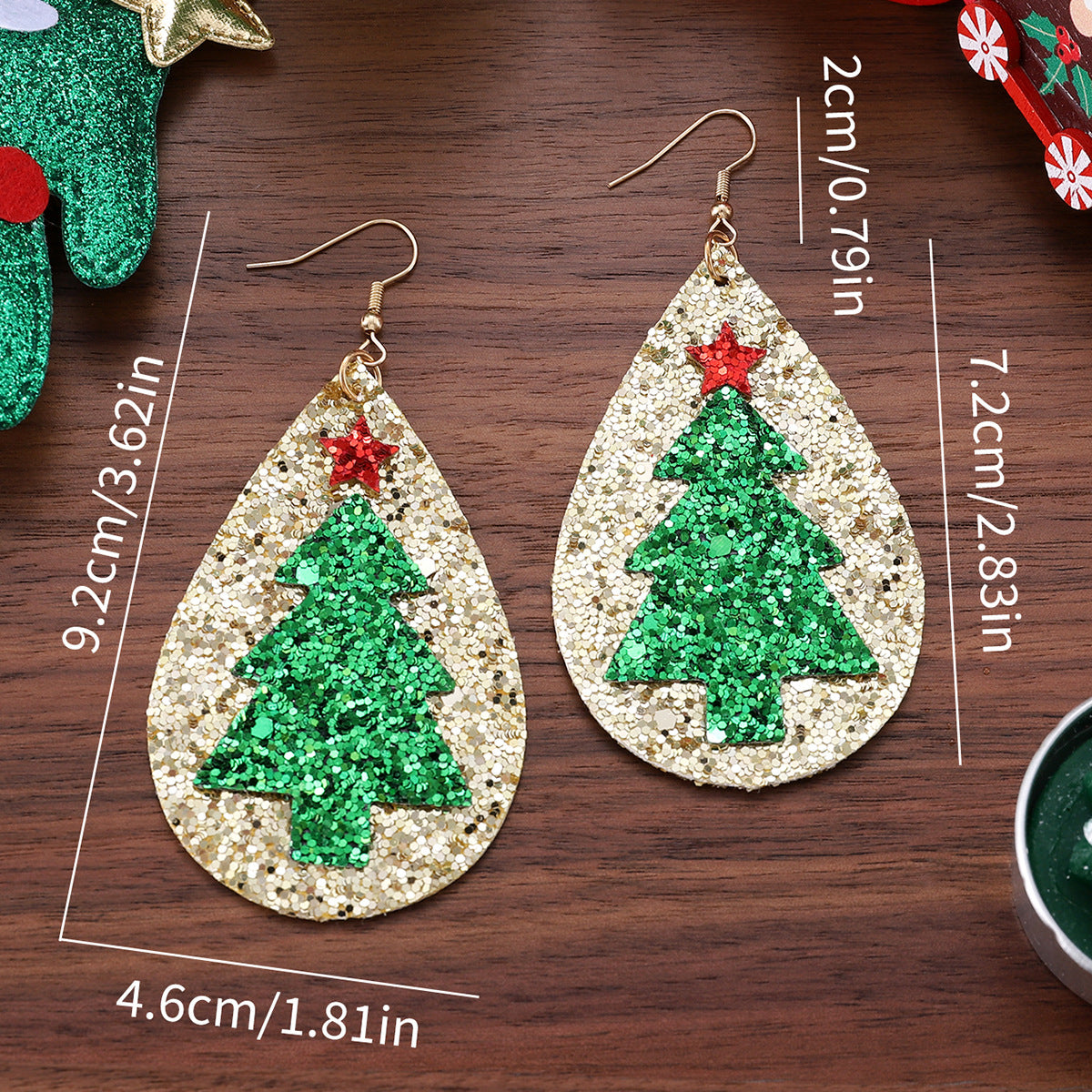 Wholesale Christmas Sequin Christmas Tree Earrings ACC-ES-ChuLian096