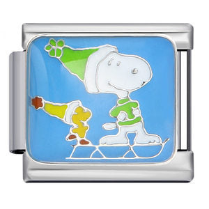 Wholesale Italian Modular Classic Cartoon Puppy Stainless Steel DIY Bracelet Bracelet