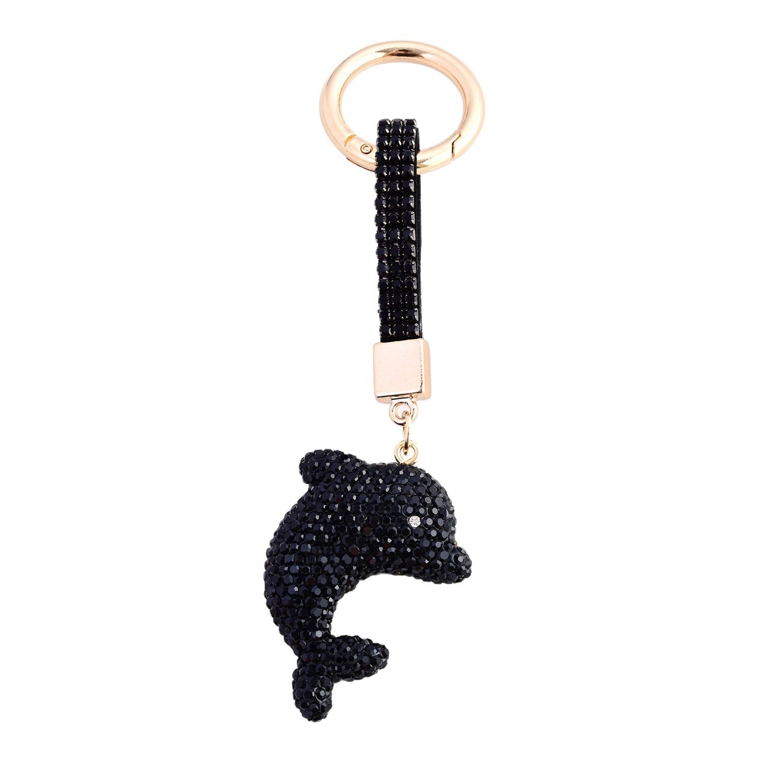 Wholesale Full Diamond Clay Cartoon Dolphin Keychain Pendant Car Pendant