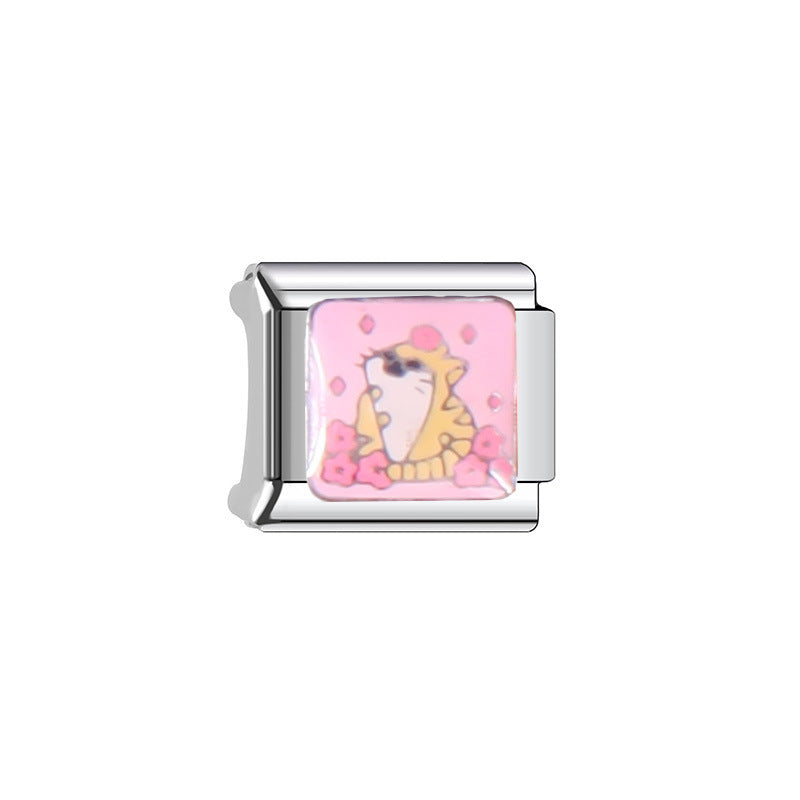 Wholesale Italian Charm Bracelet 9mm DIY Splicing Blue Series Stainless Steel Composable Bracelet