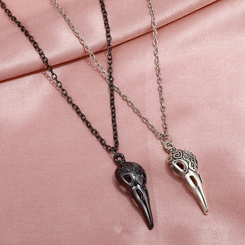 Wholesale  Gothic Punk Crow Skull Pendant Necklace