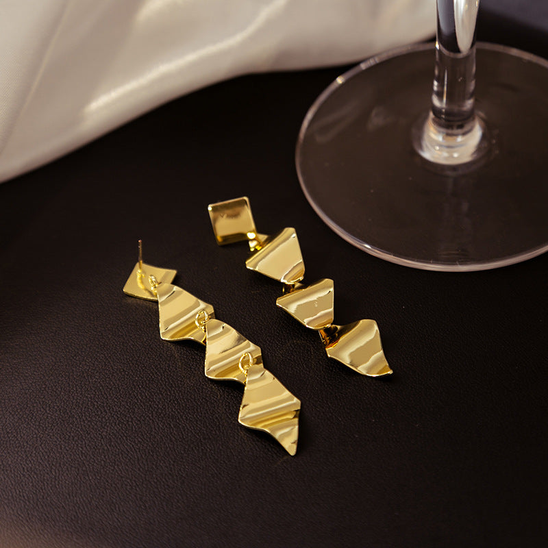 Wholesale Rhombus Long Tassel Multi-layered Geometric Square Earrings