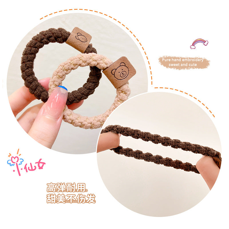 Wholesale Bear Hair Band Twist Braided Hair Rope High Elasticity Hair Scrunchies ACC-HS-Shenb005