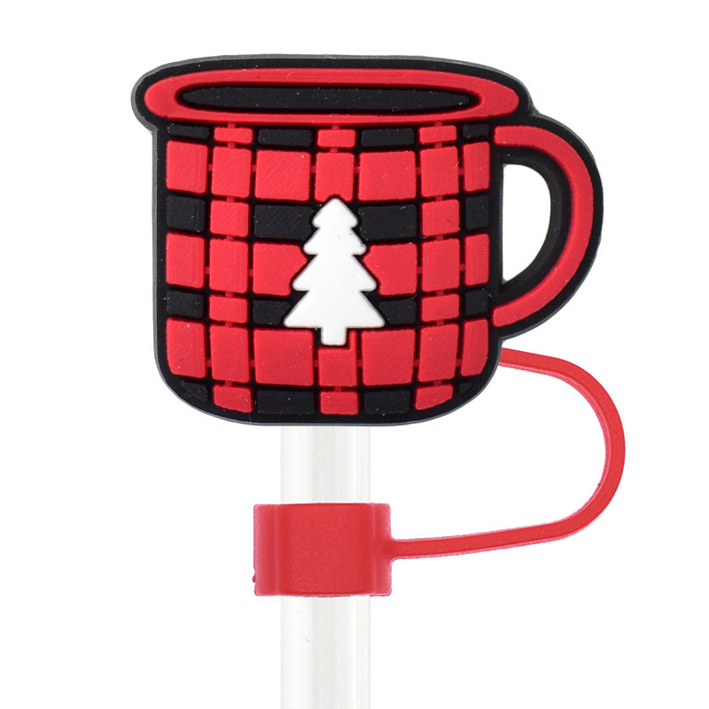 Wholesale  Random 100pcs Christmas  10mm PVC Soft Straw Tube Cap