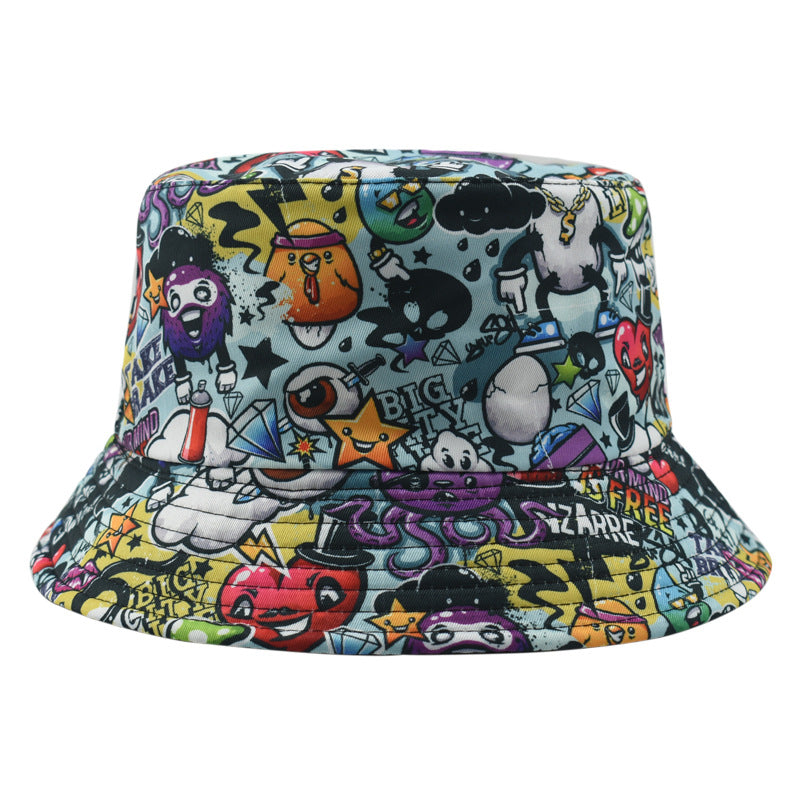 Wholesale Vintage Printed Fashion Cartoon Graffiti Bucket Hat ACC-HT-Xiny013