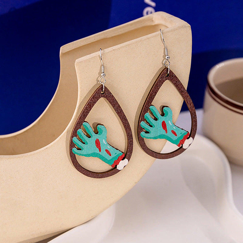 Wholesale   Wooden Pumpkin Earrings