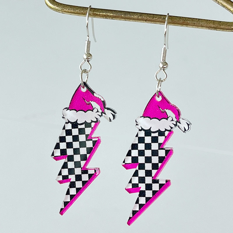 Wholesale 2 Pairs/Pack Christmas Santa Claus Christmas Tree Acrylic Earrings ACC-ES-HY172