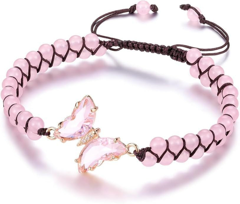 Wholesale Butterfly Double Layer Braided Crystal Bracelet