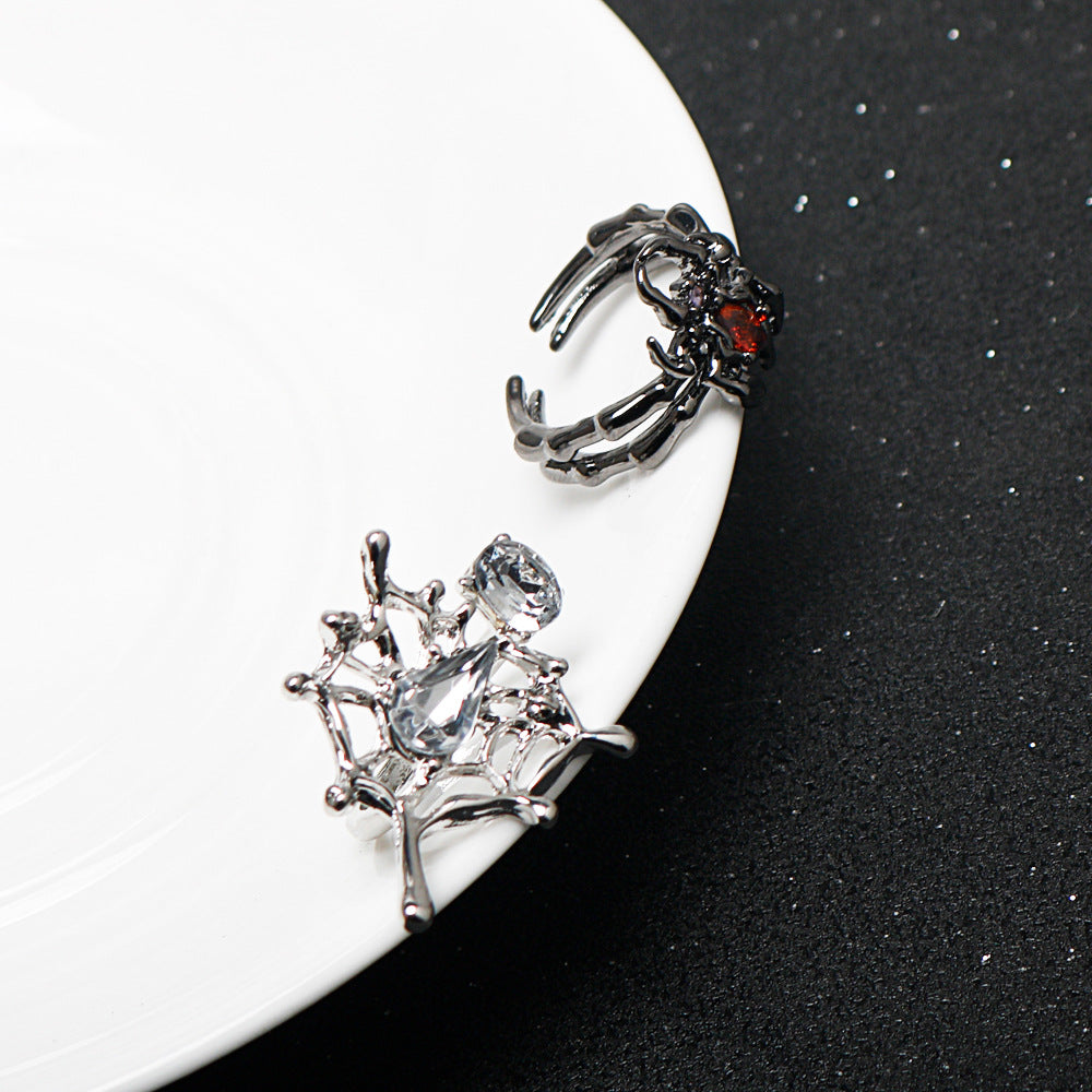 Wholesale Halloween Red Spider Cobweb Open Rings ACC-RS-HX001