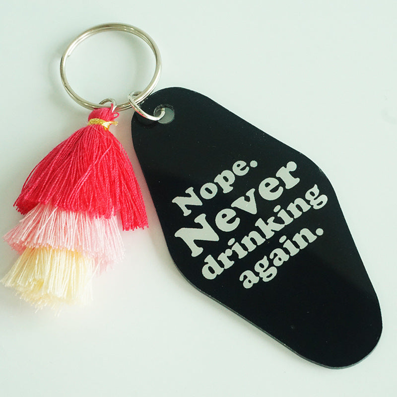 Wholesale 2pcs Father's Day Wine Lover Beer Red Wine Quit Alcohol Acrylic Keychain ACC-KC-HY023