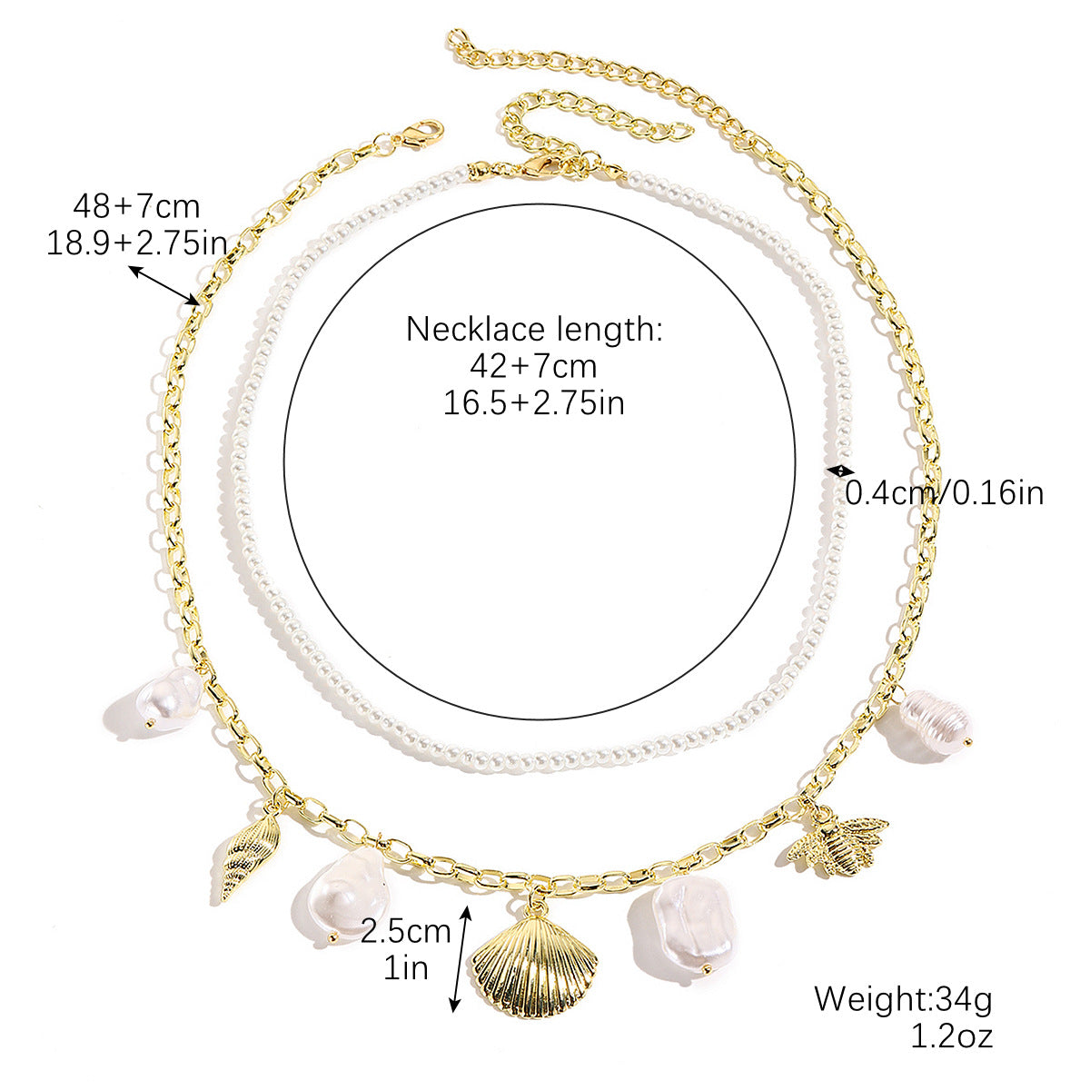 Wholesale  Ocean Style Braided Colored Rope Necklace Pearl Shell Starfish Ceramic Fish Pendant Bohemian Necklace