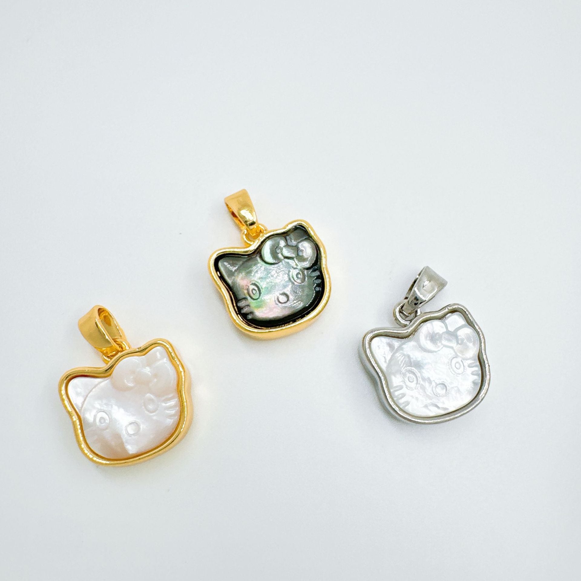 Wholesale Japanese Korean Style Mother of Pearl Cat Pendant Necklace