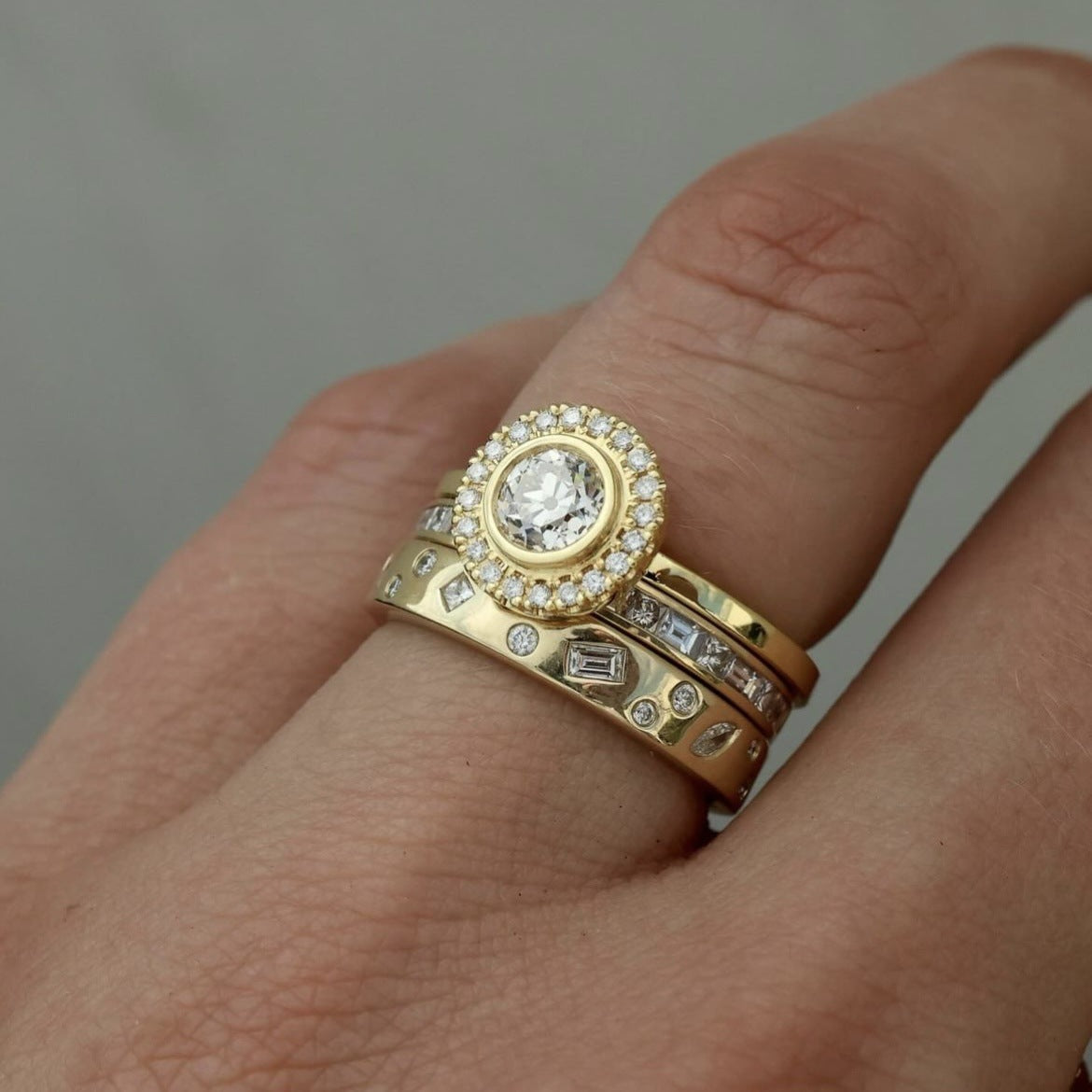 Wholesale Zirconia Alloy Rings Set ACC-RS-SanJie001